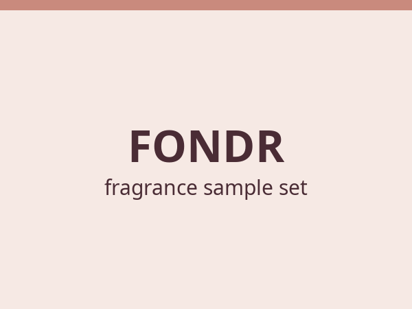 FONDR Fragrances brand tile for free sample set