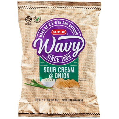 H-E-B Wavy potato chips for the chips and bread Combo Loco