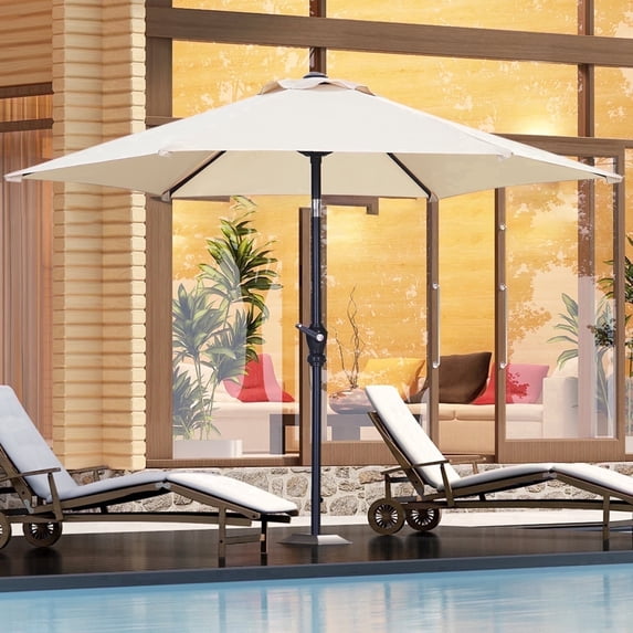 Ainfox 7.5-foot beige patio umbrella